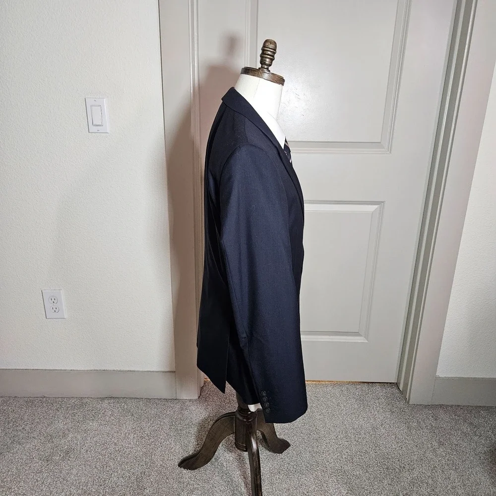 M&S Wool Suit Blazer Jacket Men‎ US 42 Eur 52 Medium Dark Navy Super 100's